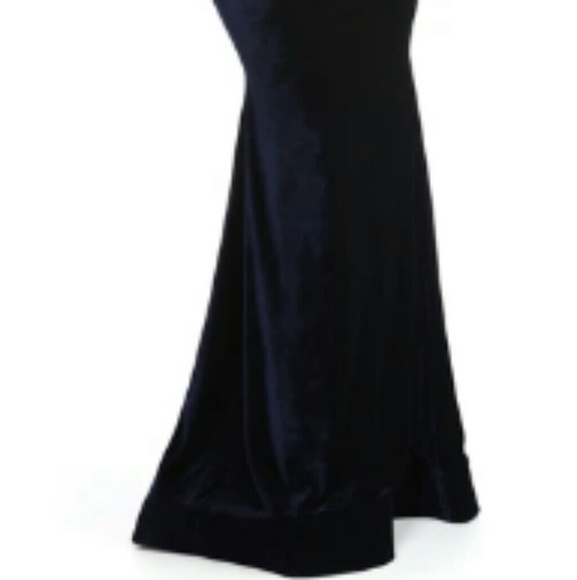 Blue velvet mermaid dress- floor length - Picture 2 of 3